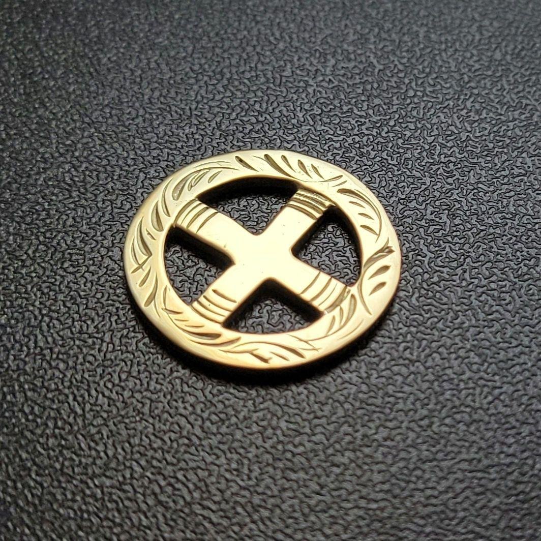 K18唐草ホイール ゴールド全金無垢金メンズネイティブ系18金ジュエリー